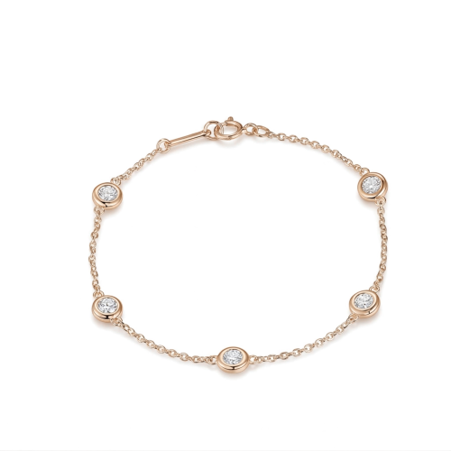 Circlis - moissanite-armbånd med sargfattede steiner og fint lenkekjede