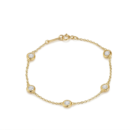 Circlis - moissanite-armbånd med sargfattede steiner og fint lenkekjede