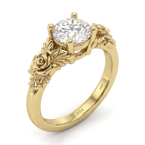 Roselle - floral forlovelsesring med moissanite i pavéfatning