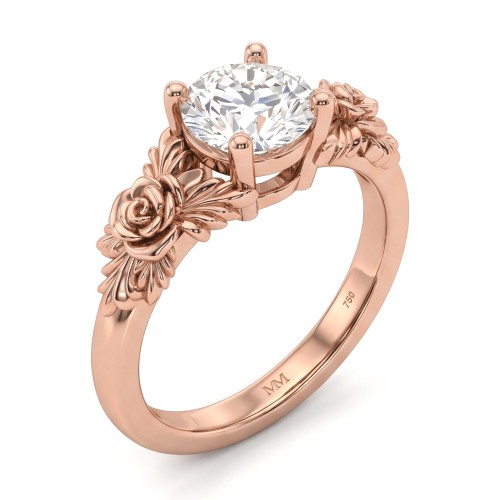 Roselle - floral forlovelsesring med moissanite i pavéfatning