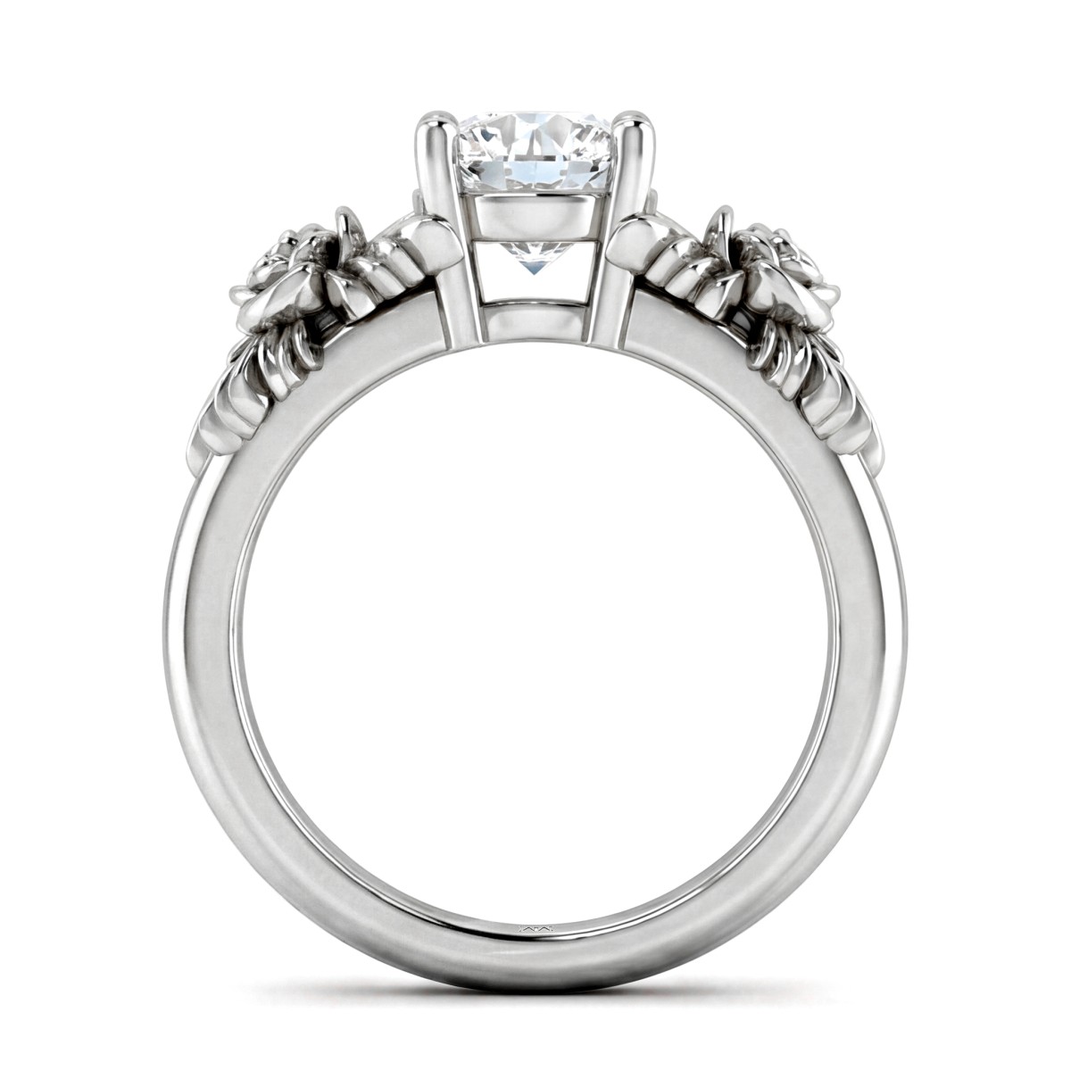 Roselle - floral forlovelsesring med moissanite i pavéfatning