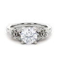 Roselle - floral forlovelsesring med moissanite i pavéfatning