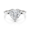 Amorelle - forlovelsesring med hjerteslipet moissanite og skjult halo