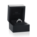Verdisia - floral forlovelsesring i vintagestil med grønn moissanite med smaragdslip