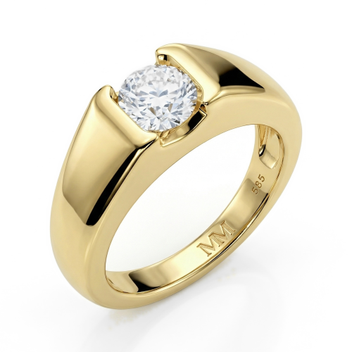 Vortex - herrering med moissanite i moderne sargfatning i spennfatningsstil
