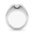 Vortex - herrering med moissanite i moderne sargfatning i spennfatningsstil