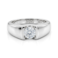 Vortex - herrering med moissanite i moderne sargfatning i spennfatningsstil