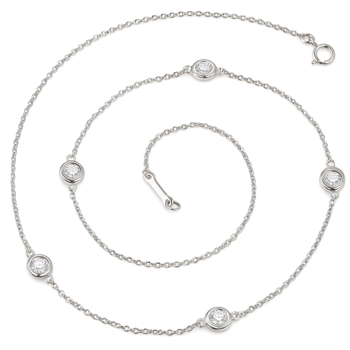 Circa - sargfattet moissanite-halskjede med justerbare ledd