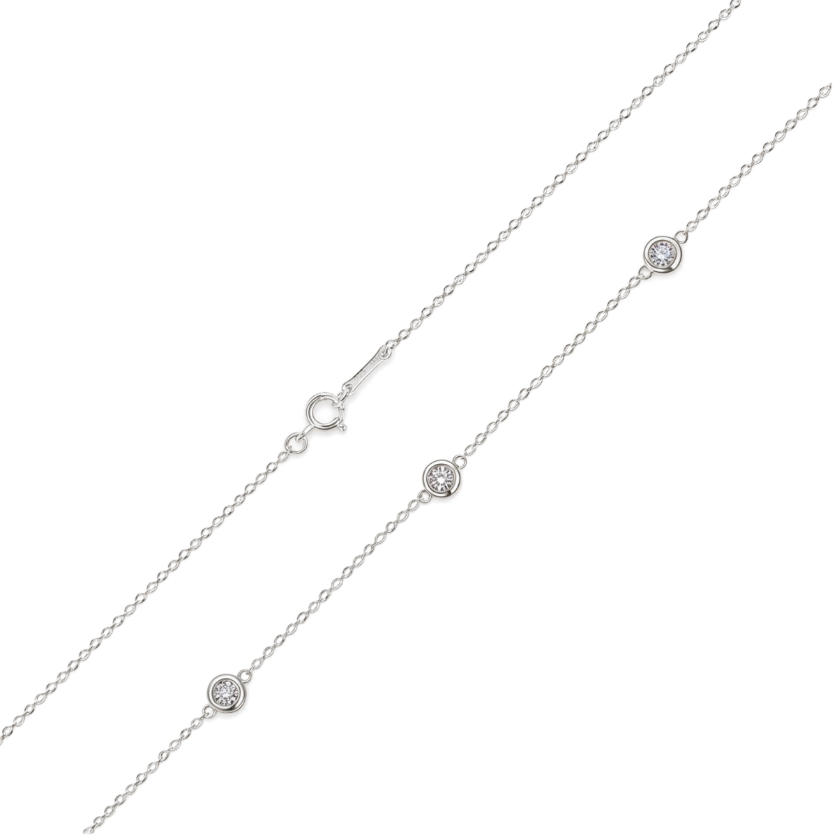 Circa - sargfattet moissanite-halskjede med justerbare ledd