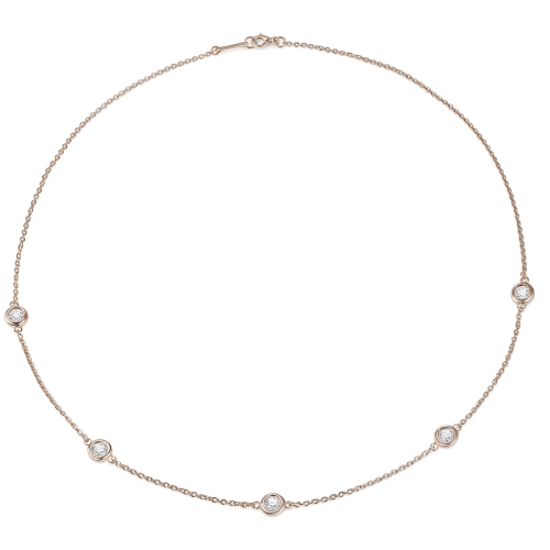 Circa - sargfattet moissanite-halskjede med justerbare ledd
