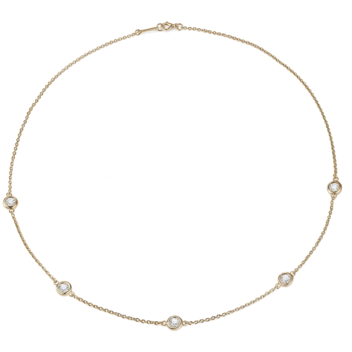 Circa - sargfattet moissanite-halskjede med justerbare ledd