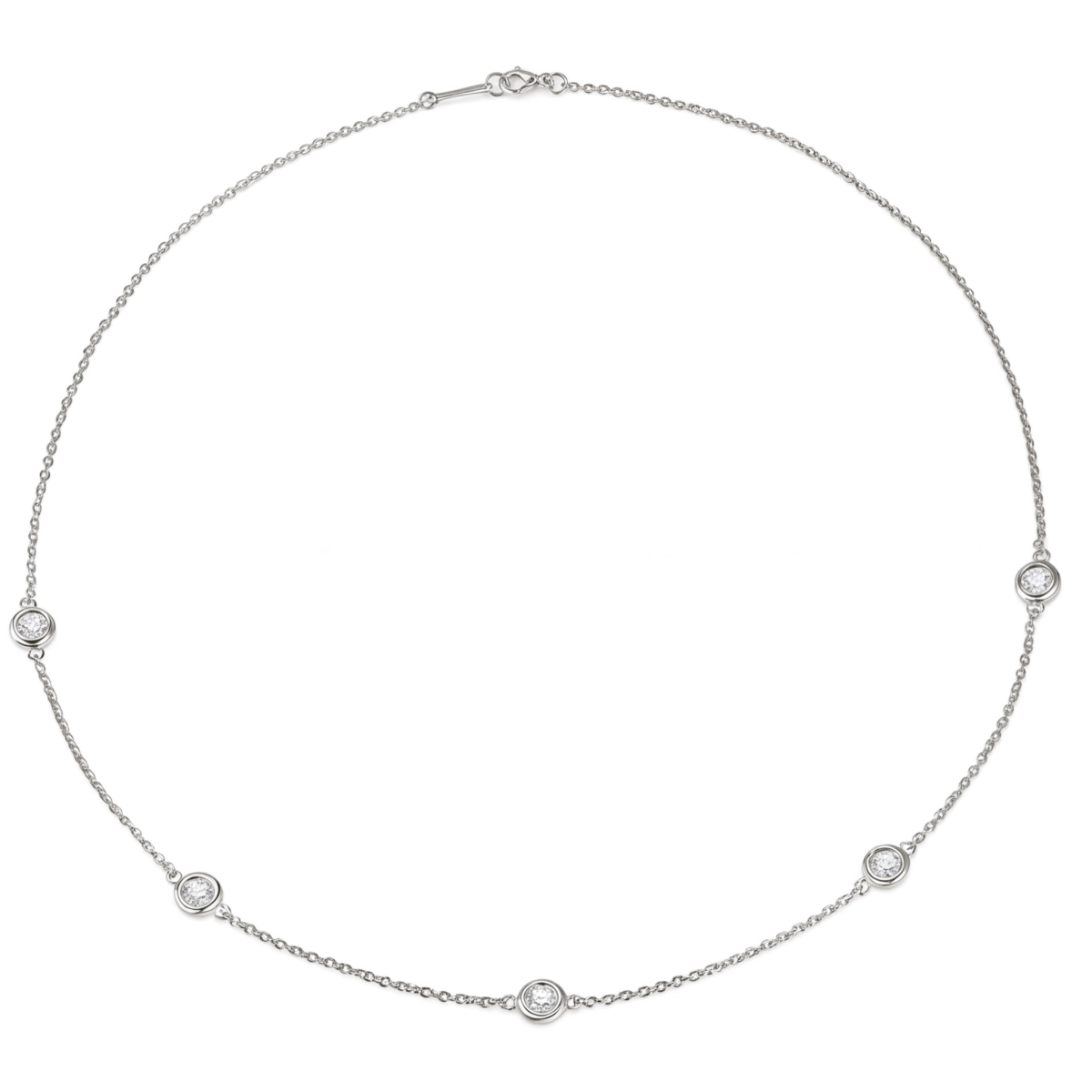 Circa - sargfattet moissanite-halskjede med justerbare ledd