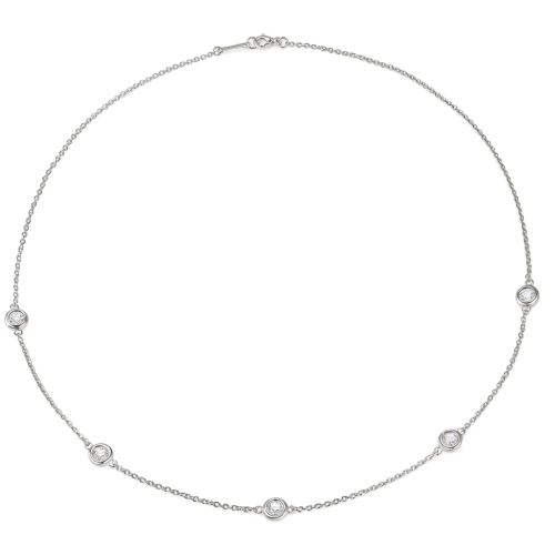 Circa - sargfattet moissanite-halskjede med justerbare ledd