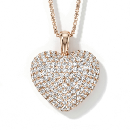 Serenade - hjerteformet pavé-anheng med moissanite