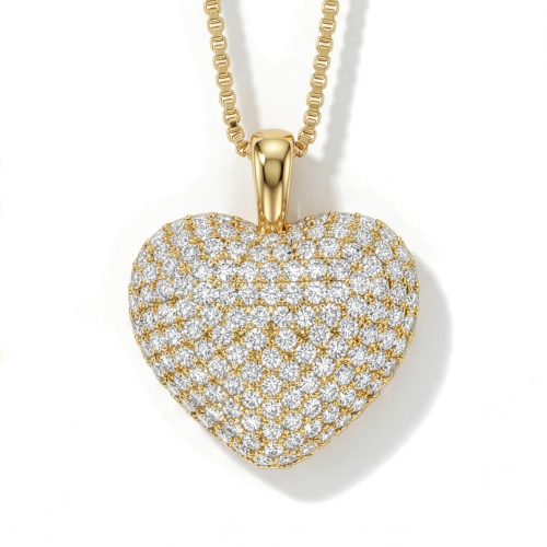 Serenade - hjerteformet pavé-anheng med moissanite