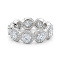Allegra - moissanite-alliansering med halo og aksentsteiner