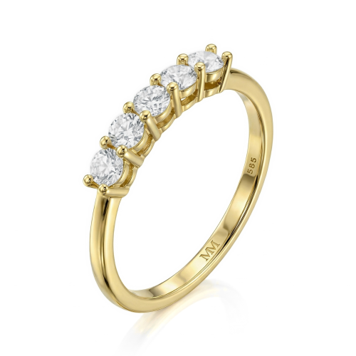 Quintella - jubileumsring med 5 moissanitesteiner