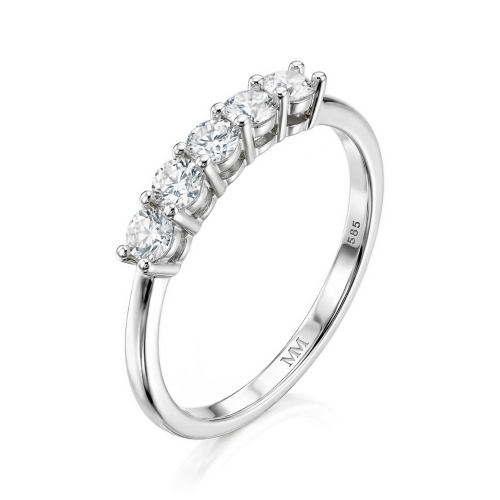 Quintella - jubileumsring med 5 moissanitesteiner