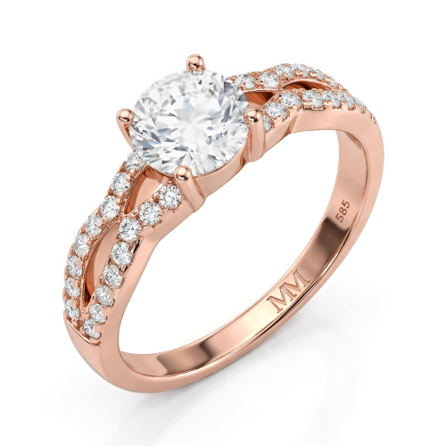 Verity - forlovelsesring med moissanite og vridd ringskinne