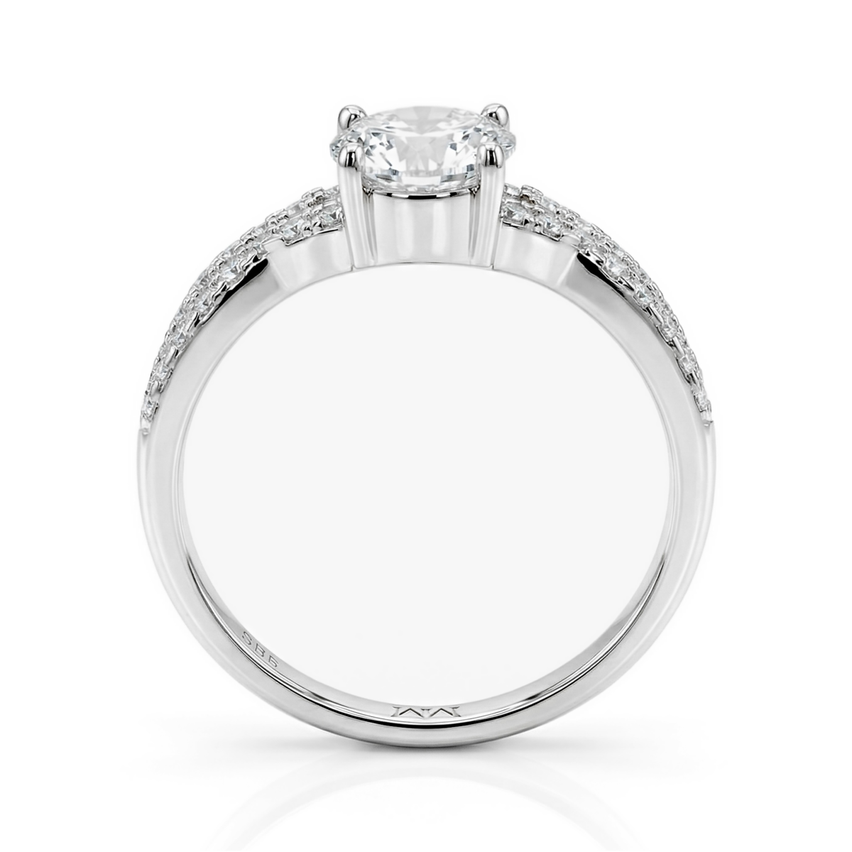 Verity - forlovelsesring med moissanite og vridd ringskinne