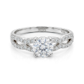 Verity - forlovelsesring med moissanite og vridd ringskinne