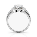 Regalyn - forlovelsesring med moissanite, halo og design med delt ringskinne