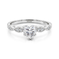 Affection - forlovelsesring med hjerteformet moissanite og vridd ringskinne