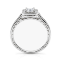 Paragone - halo-forlovelsesring med prinsesseslipt moissanite og strukturert ringskinne