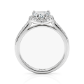 Amoria - forlovelsesring med hjerteformet moissanite, halo og pavéfattede sidesteiner