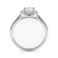 Orletta - forlovelsesring med oval moissanite, pavé-halo og pavéfattet ringskinne