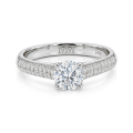 Venette - moissanite-forlovelsesring med pavéfattede sidesteiner