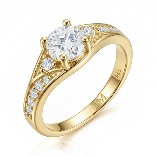 Seraphis - forlovelsesring med moissanite og sidesteiner