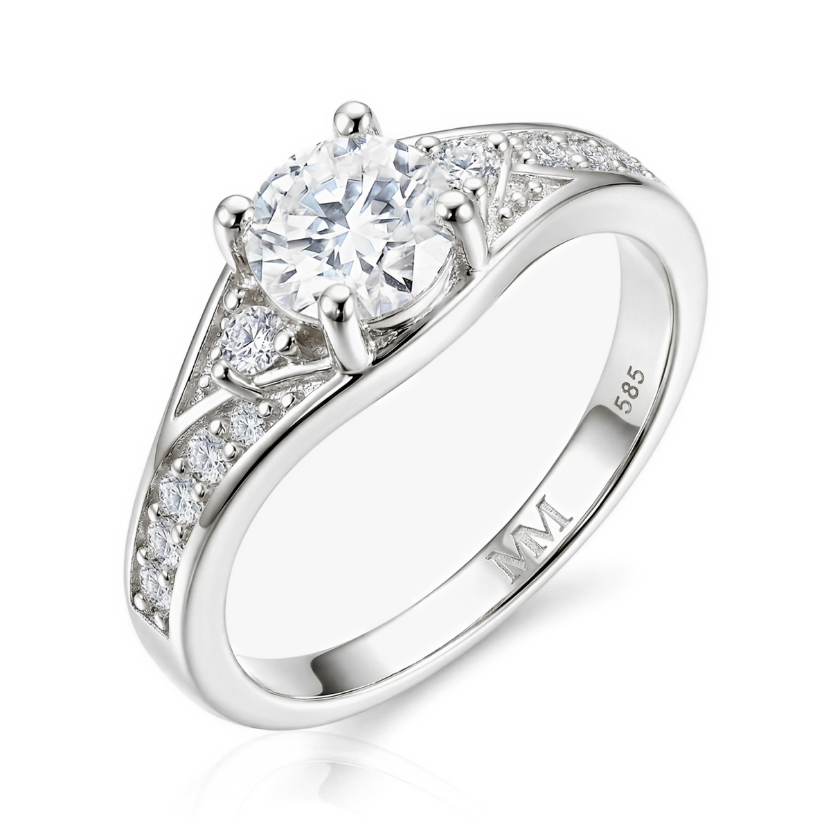 Seraphis - forlovelsesring med moissanite og sidesteiner