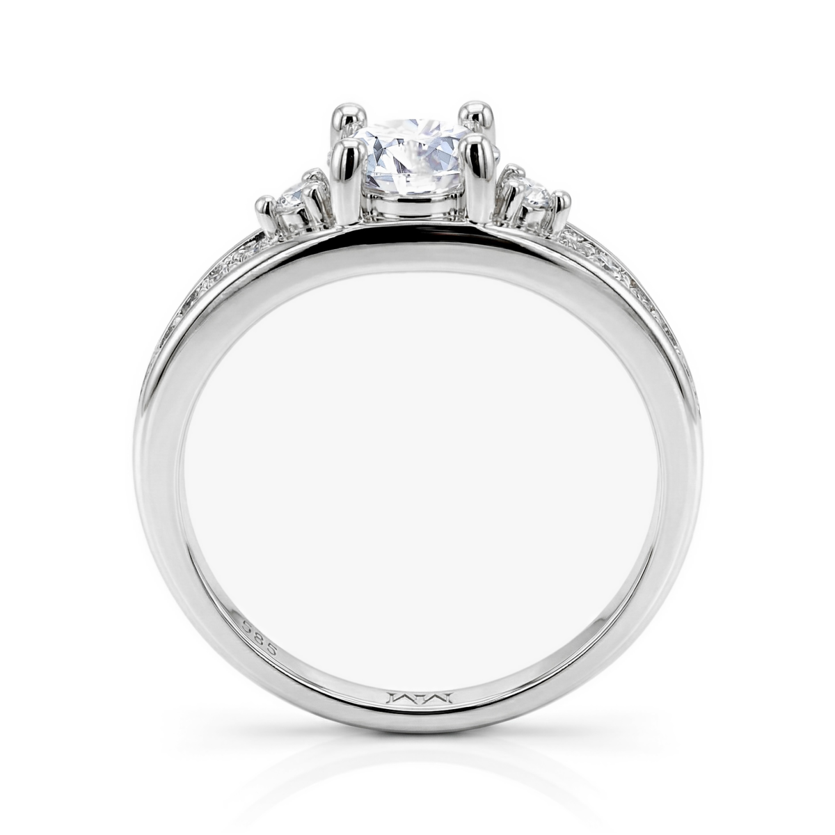 Seraphis - forlovelsesring med moissanite og sidesteiner