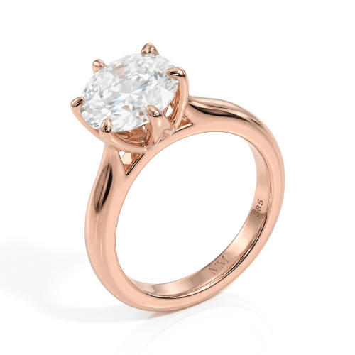 Yulia - ensteinsring med moissanite i tulipanfatning