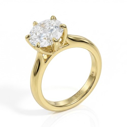 Yulia - ensteinsring med moissanite i tulipanfatning