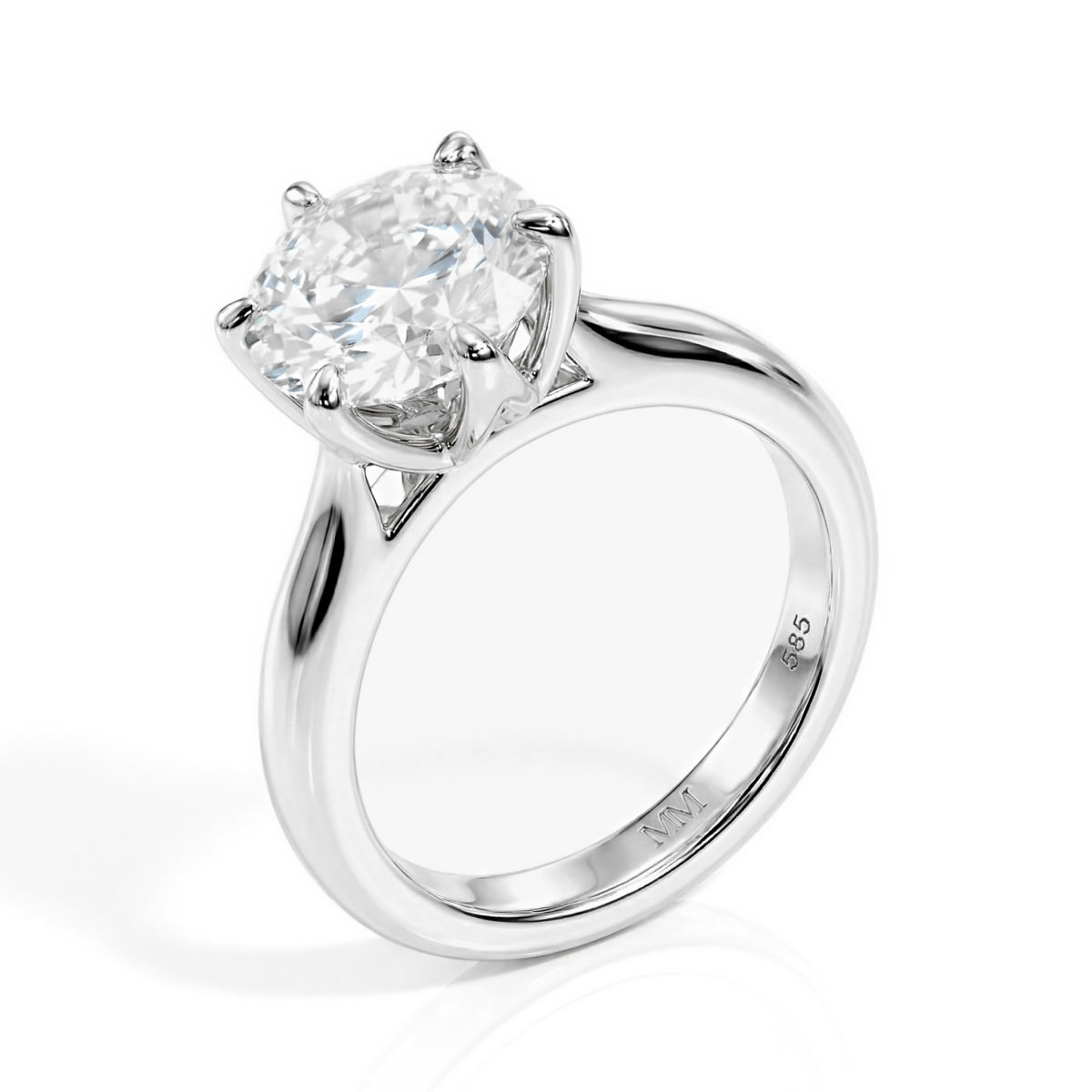 Yulia - ensteinsring med moissanite i tulipanfatning