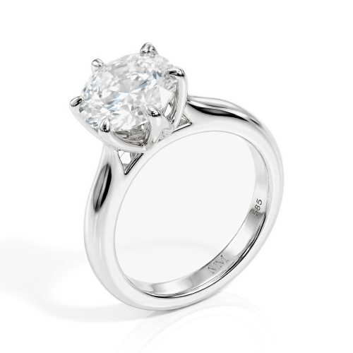 Yulia - ensteinsring med moissanite i tulipanfatning