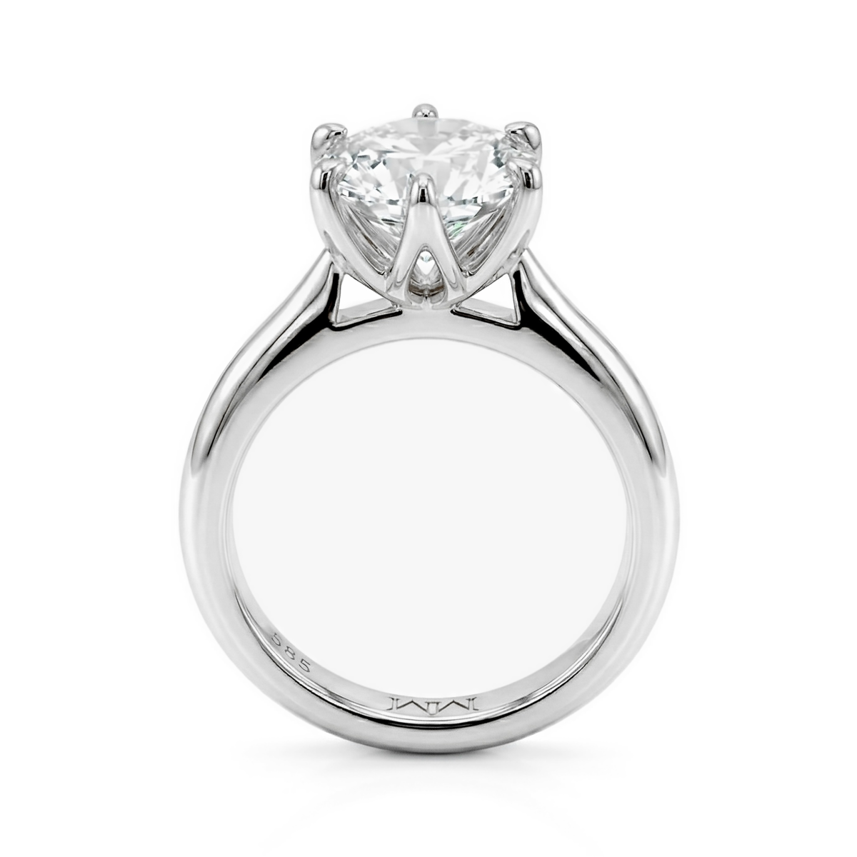 Yulia - ensteinsring med moissanite i tulipanfatning