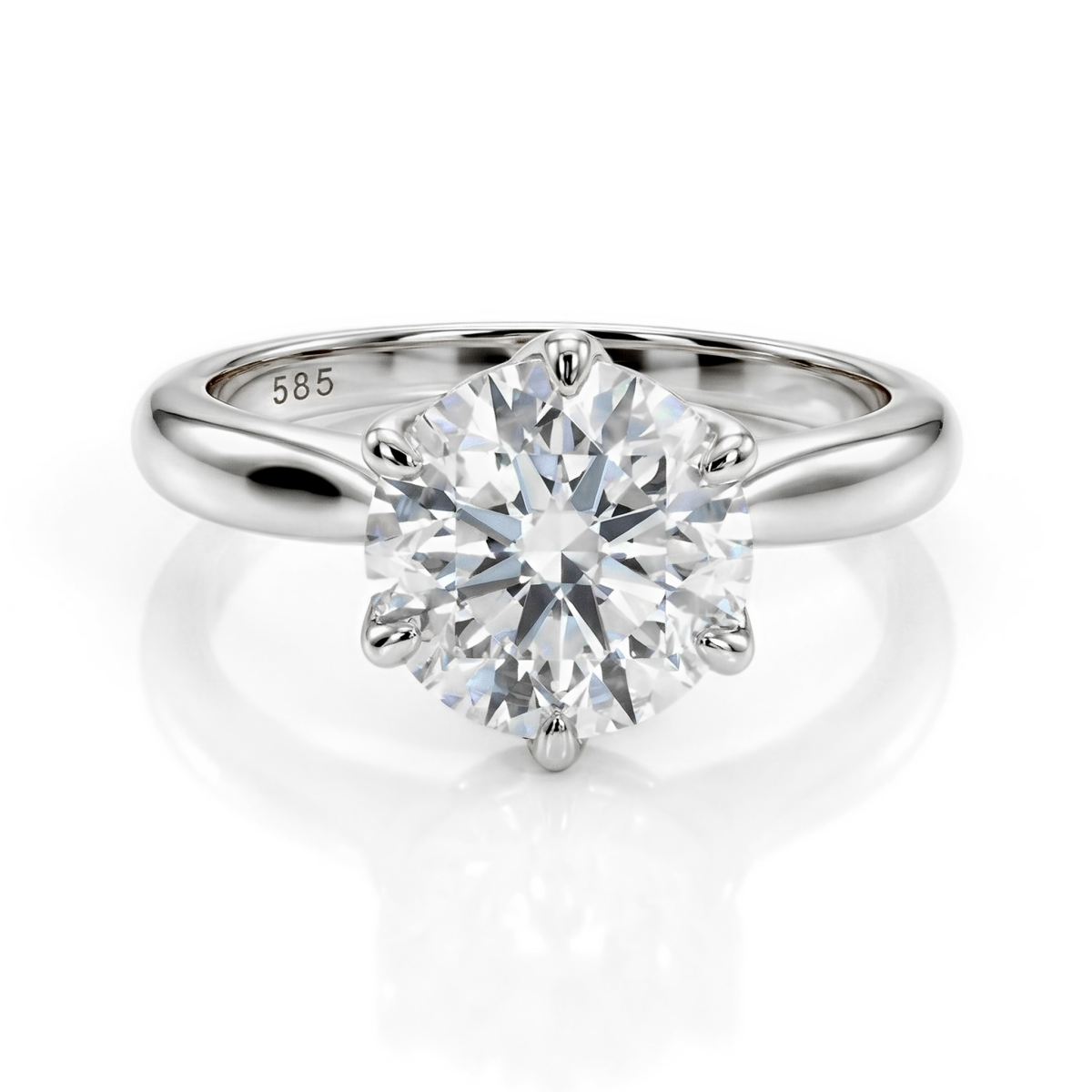 Yulia - ensteinsring med moissanite i tulipanfatning