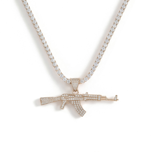 Valor - AK-47-anheng med moissanite