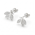 Pavé Leaves - moissanite-stiftøredobber