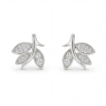 Pavé Leaves - moissanite-stiftøredobber