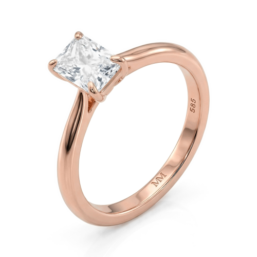 Lustra – ensteinsring med moissanite i radiantslip