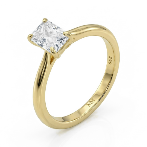 Lustra – ensteinsring med moissanite i radiantslip