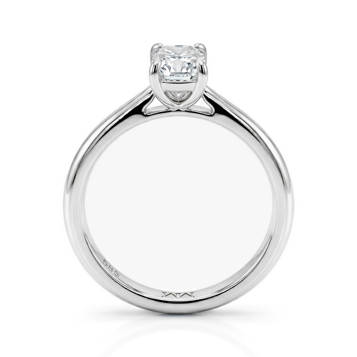 Lustra - ensteinsring med moissanite i radiantslip