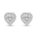 Belleza - øredobber med hjerteformet moissanite i halofatning