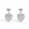 Hearts of Pavé - øredobber med anheng og pavéfattet moissanite