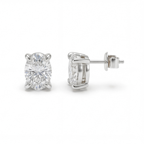 Ovalis – ovale moissanite-stiftøredobber