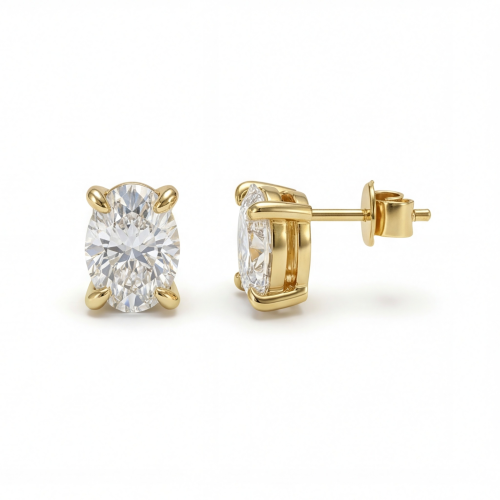 Ovalis – ovale moissanite-stiftøredobber